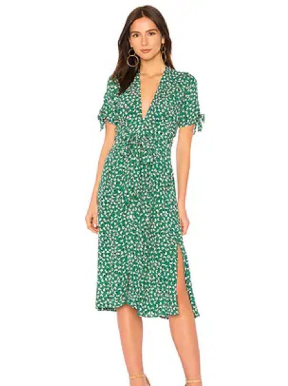 Faithfull the Brand Green Floral Maxi Dress